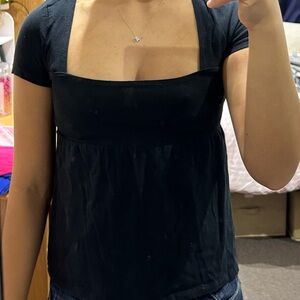 Hollister Women's babydoll Black Top